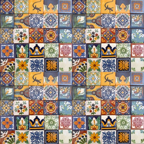 100 mexican tiles - 2x2, ceramic